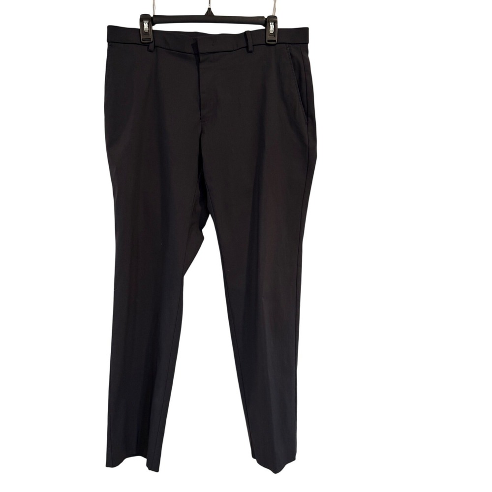 Ralph Lauren Mens Black Stretch Dress Pants Trousers 34W x 30L Rayon Blend‎